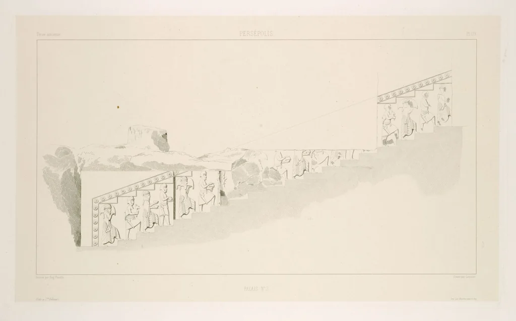 An illustration from Voyage en Perse de mm. Eugène Flandin, peintre, et Pascal Coste, architecte, entrepris par ordre de m. le ministre des affaires étrangères, d'après les instructions dressées par l'Institut. Publié sous les auspices de m. le ministre de l'intérieur, 1851, leaf 131