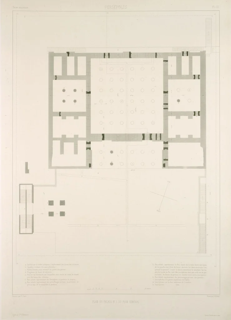 An illustration from Voyage en Perse de mm. Eugène Flandin, peintre, et Pascal Coste, architecte, entrepris par ordre de m. le ministre des affaires étrangères, d'après les instructions dressées par l'Institut. Publié sous les auspices de m. le ministre de l'intérieur, 1851, leaf 144