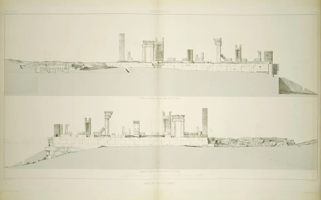 An illustration from Voyage en Perse de mm. Eugène Flandin, peintre, et Pascal Coste, architecte, entrepris par ordre de m. le ministre des affaires étrangères, d'après les instructions dressées par l'Institut. Publié sous les auspices de m. le ministre de l'intérieur, 1851, leaf 147