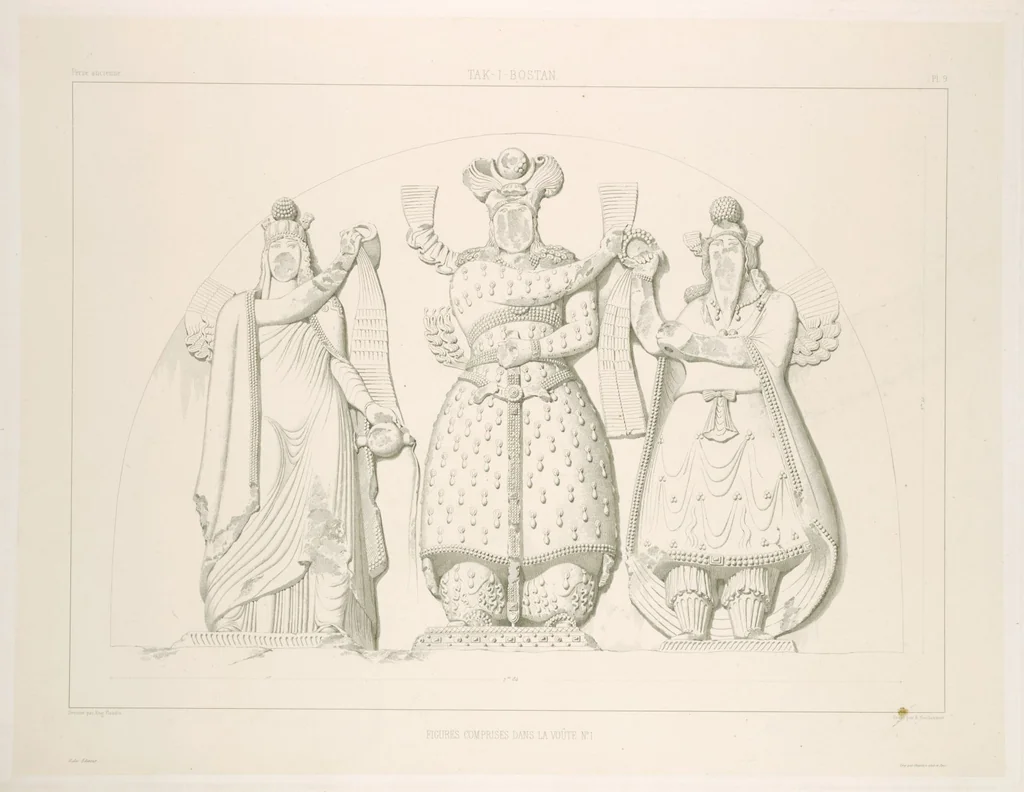 An illustration from Voyage en Perse de mm. Eugène Flandin, peintre, et Pascal Coste, architecte, entrepris par ordre de m. le ministre des affaires étrangères, d'après les instructions dressées par l'Institut. Publié sous les auspices de m. le ministre de l'intérieur, 1851, leaf 15