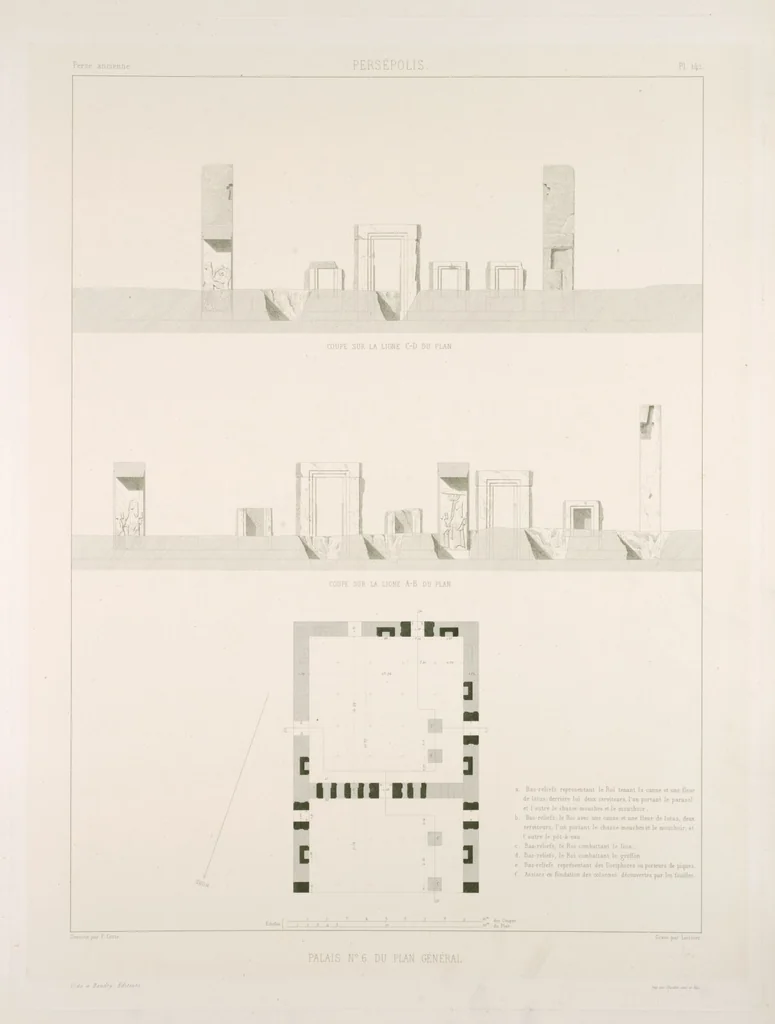 An illustration from Voyage en Perse de mm. Eugène Flandin, peintre, et Pascal Coste, architecte, entrepris par ordre de m. le ministre des affaires étrangères, d'après les instructions dressées par l'Institut. Publié sous les auspices de m. le ministre de l'intérieur, 1851, leaf 156