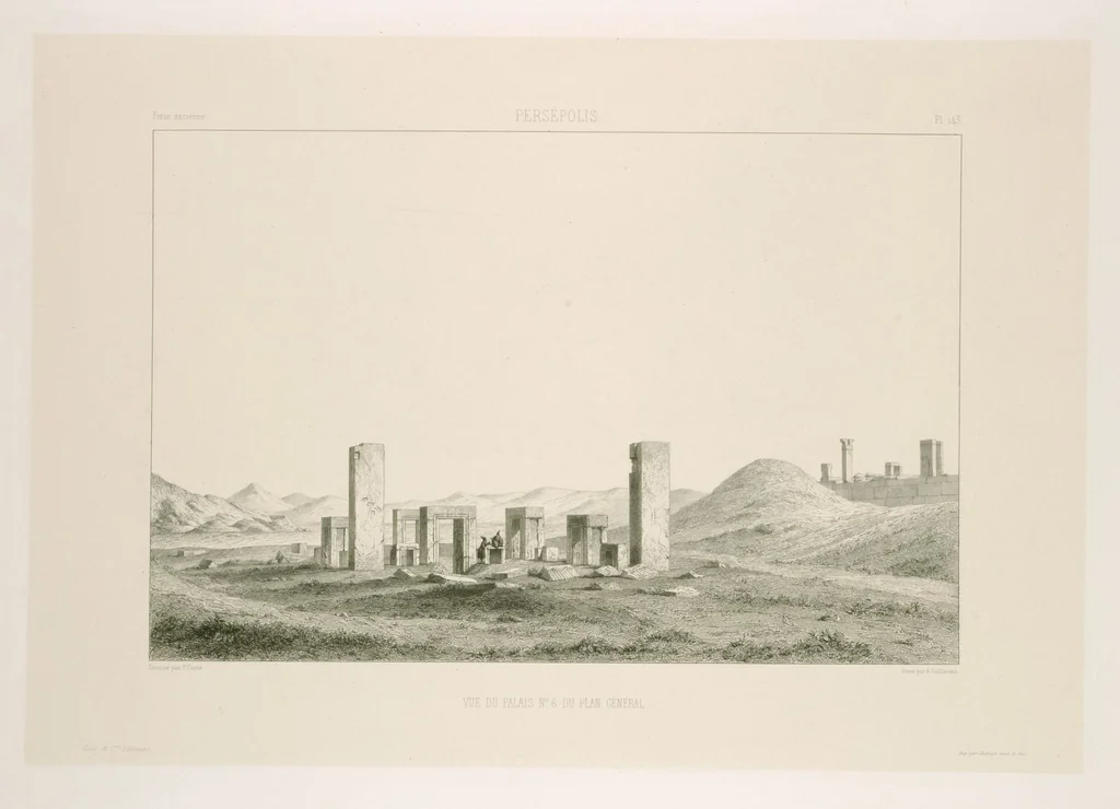 An illustration from Voyage en Perse de mm. Eugène Flandin, peintre, et Pascal Coste, architecte, entrepris par ordre de m. le ministre des affaires étrangères, d'après les instructions dressées par l'Institut. Publié sous les auspices de m. le ministre de l'intérieur, 1851, leaf 157