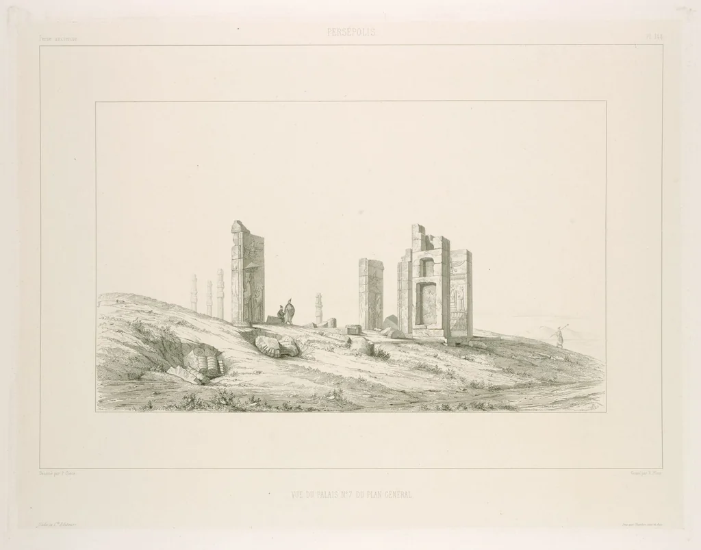 An illustration from Voyage en Perse de mm. Eugène Flandin, peintre, et Pascal Coste, architecte, entrepris par ordre de m. le ministre des affaires étrangères, d'après les instructions dressées par l'Institut. Publié sous les auspices de m. le ministre de l'intérieur, 1851, leaf 158