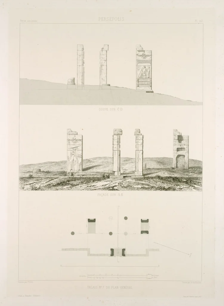 An illustration from Voyage en Perse de mm. Eugène Flandin, peintre, et Pascal Coste, architecte, entrepris par ordre de m. le ministre des affaires étrangères, d'après les instructions dressées par l'Institut. Publié sous les auspices de m. le ministre de l'intérieur, 1851, leaf 159