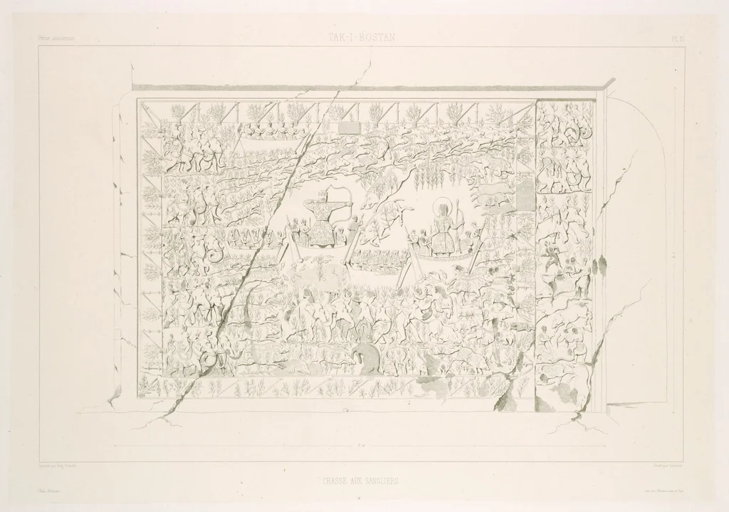 An illustration from Voyage en Perse de mm. Eugène Flandin, peintre, et Pascal Coste, architecte, entrepris par ordre de m. le ministre des affaires étrangères, d'après les instructions dressées par l'Institut. Publié sous les auspices de m. le ministre de l'intérieur, 1851, leaf 16