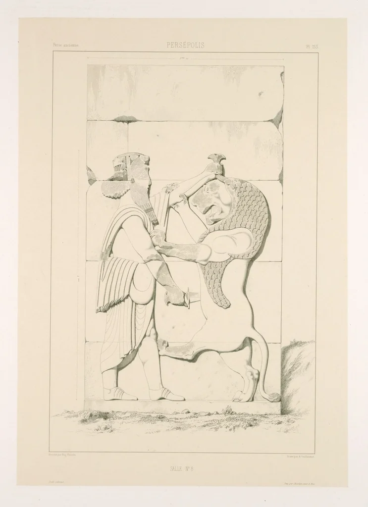 An illustration from Voyage en Perse de mm. Eugène Flandin, peintre, et Pascal Coste, architecte, entrepris par ordre de m. le ministre des affaires étrangères, d'après les instructions dressées par l'Institut. Publié sous les auspices de m. le ministre de l'intérieur, 1851, leaf 166