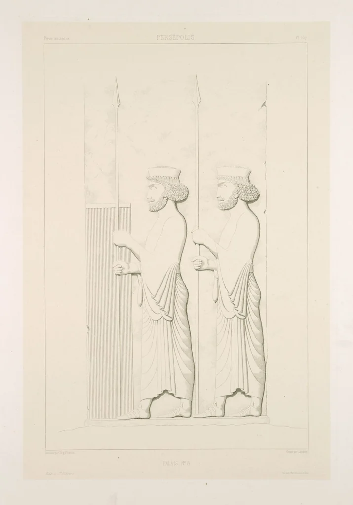 An illustration from Voyage en Perse de mm. Eugène Flandin, peintre, et Pascal Coste, architecte, entrepris par ordre de m. le ministre des affaires étrangères, d'après les instructions dressées par l'Institut. Publié sous les auspices de m. le ministre de l'intérieur, 1851, leaf 168