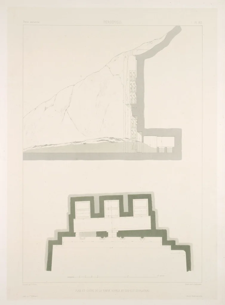 An illustration from Voyage en Perse de mm. Eugène Flandin, peintre, et Pascal Coste, architecte, entrepris par ordre de m. le ministre des affaires étrangères, d'après les instructions dressées par l'Institut. Publié sous les auspices de m. le ministre de l'intérieur, 1851, leaf 175