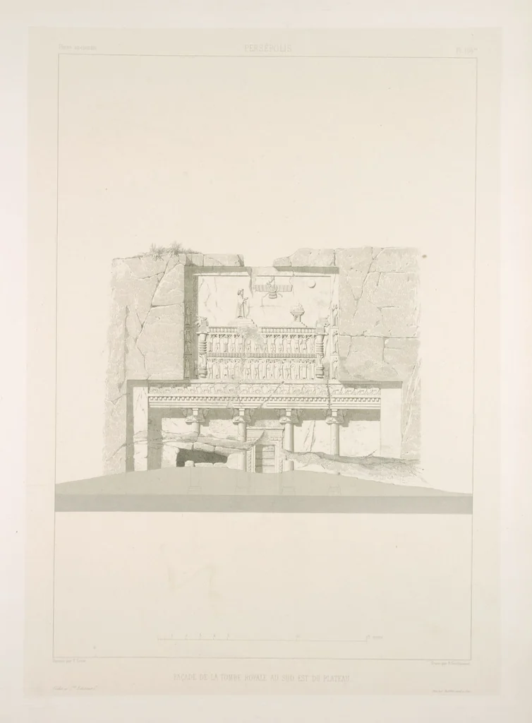 An illustration from Voyage en Perse de mm. Eugène Flandin, peintre, et Pascal Coste, architecte, entrepris par ordre de m. le ministre des affaires étrangères, d'après les instructions dressées par l'Institut. Publié sous les auspices de m. le ministre de l'intérieur, 1851, leaf 177