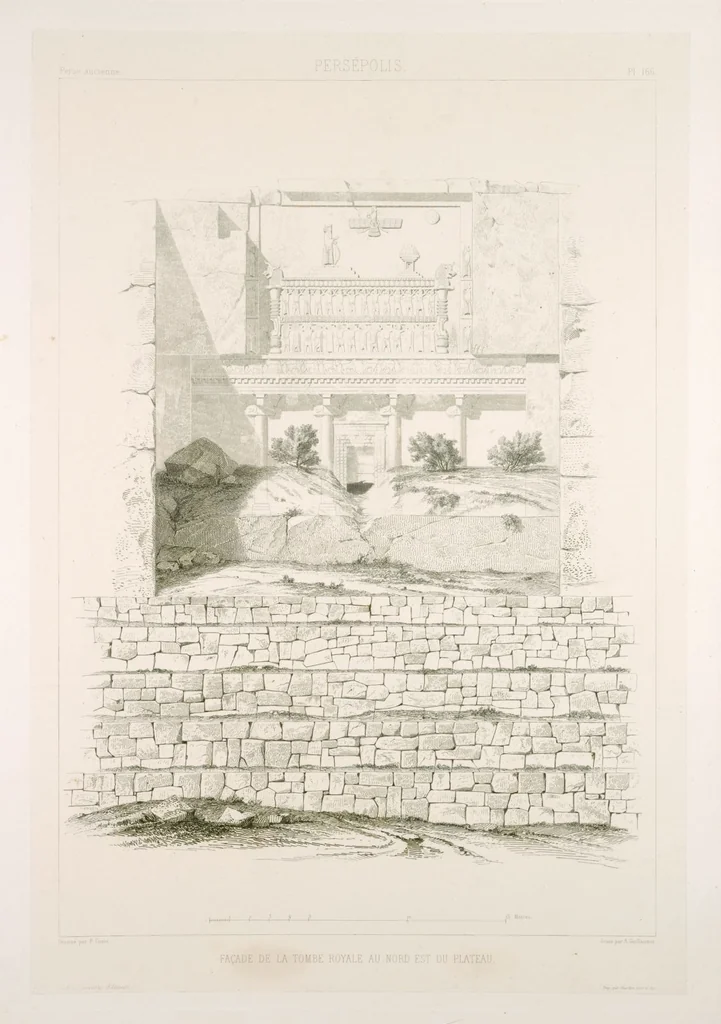An illustration from Voyage en Perse de mm. Eugène Flandin, peintre, et Pascal Coste, architecte, entrepris par ordre de m. le ministre des affaires étrangères, d'après les instructions dressées par l'Institut. Publié sous les auspices de m. le ministre de l'intérieur, 1851, leaf 179