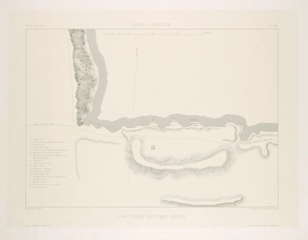 An illustration from Voyage en Perse de mm. Eugène Flandin, peintre, et Pascal Coste, architecte, entrepris par ordre de m. le ministre des affaires étrangères, d'après les instructions dressées par l'Institut. Publié sous les auspices de m. le ministre de l'intérieur, 1851, leaf 184