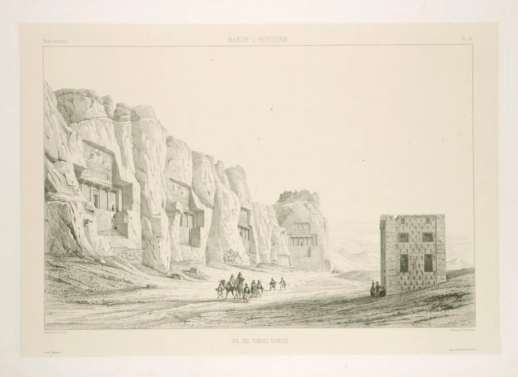 An illustration from Voyage en Perse de mm. Eugène Flandin, peintre, et Pascal Coste, architecte, entrepris par ordre de m. le ministre des affaires étrangères, d'après les instructions dressées par l'Institut. Publié sous les auspices de m. le ministre de l'intérieur, 1851, leaf 187
