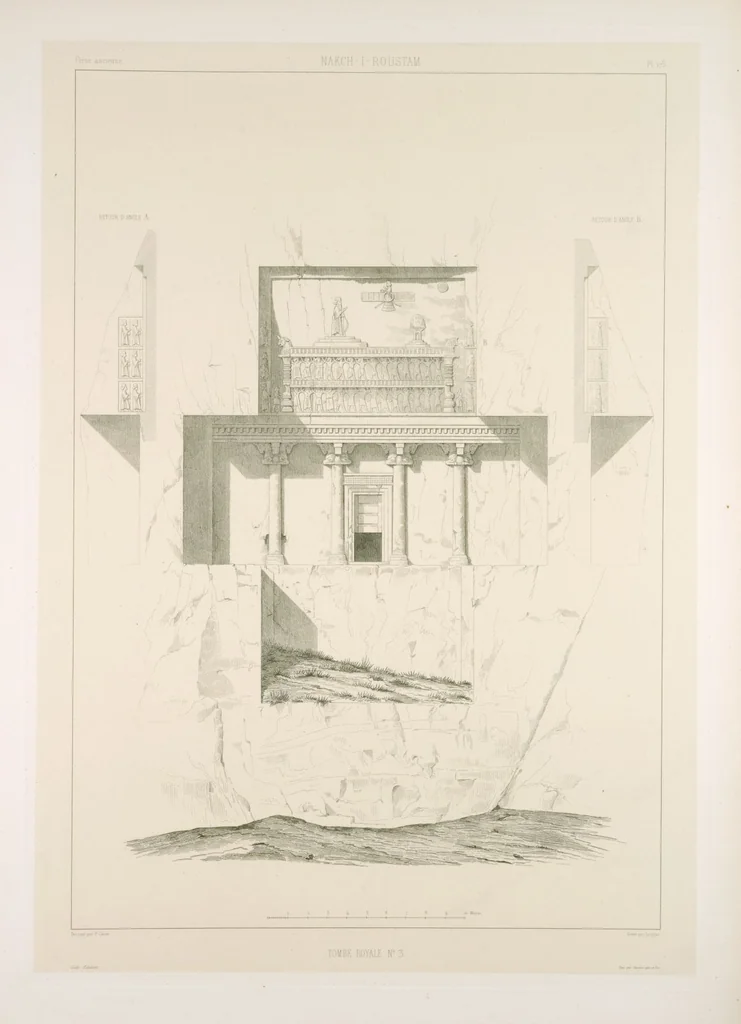 An illustration from Voyage en Perse de mm. Eugène Flandin, peintre, et Pascal Coste, architecte, entrepris par ordre de m. le ministre des affaires étrangères, d'après les instructions dressées par l'Institut. Publié sous les auspices de m. le ministre de l'intérieur, 1851, leaf 190