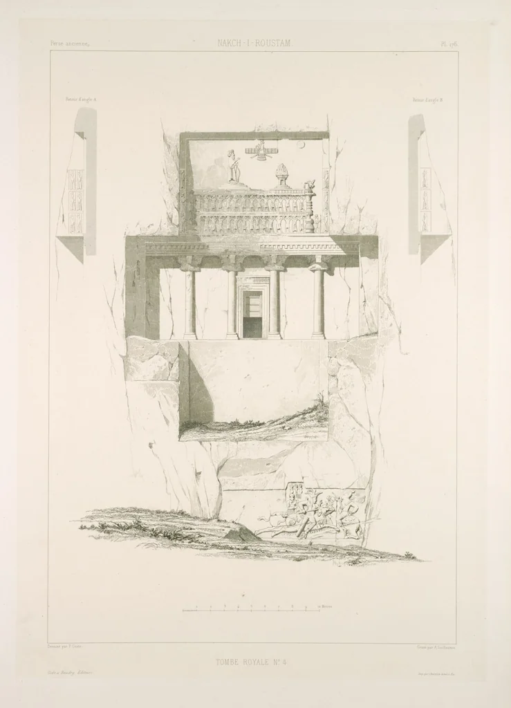 An illustration from Voyage en Perse de mm. Eugène Flandin, peintre, et Pascal Coste, architecte, entrepris par ordre de m. le ministre des affaires étrangères, d'après les instructions dressées par l'Institut. Publié sous les auspices de m. le ministre de l'intérieur, 1851, leaf 191