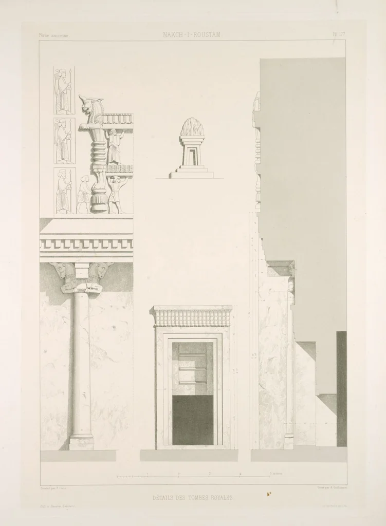 An illustration from Voyage en Perse de mm. Eugène Flandin, peintre, et Pascal Coste, architecte, entrepris par ordre de m. le ministre des affaires étrangères, d'après les instructions dressées par l'Institut. Publié sous les auspices de m. le ministre de l'intérieur, 1851, leaf 192