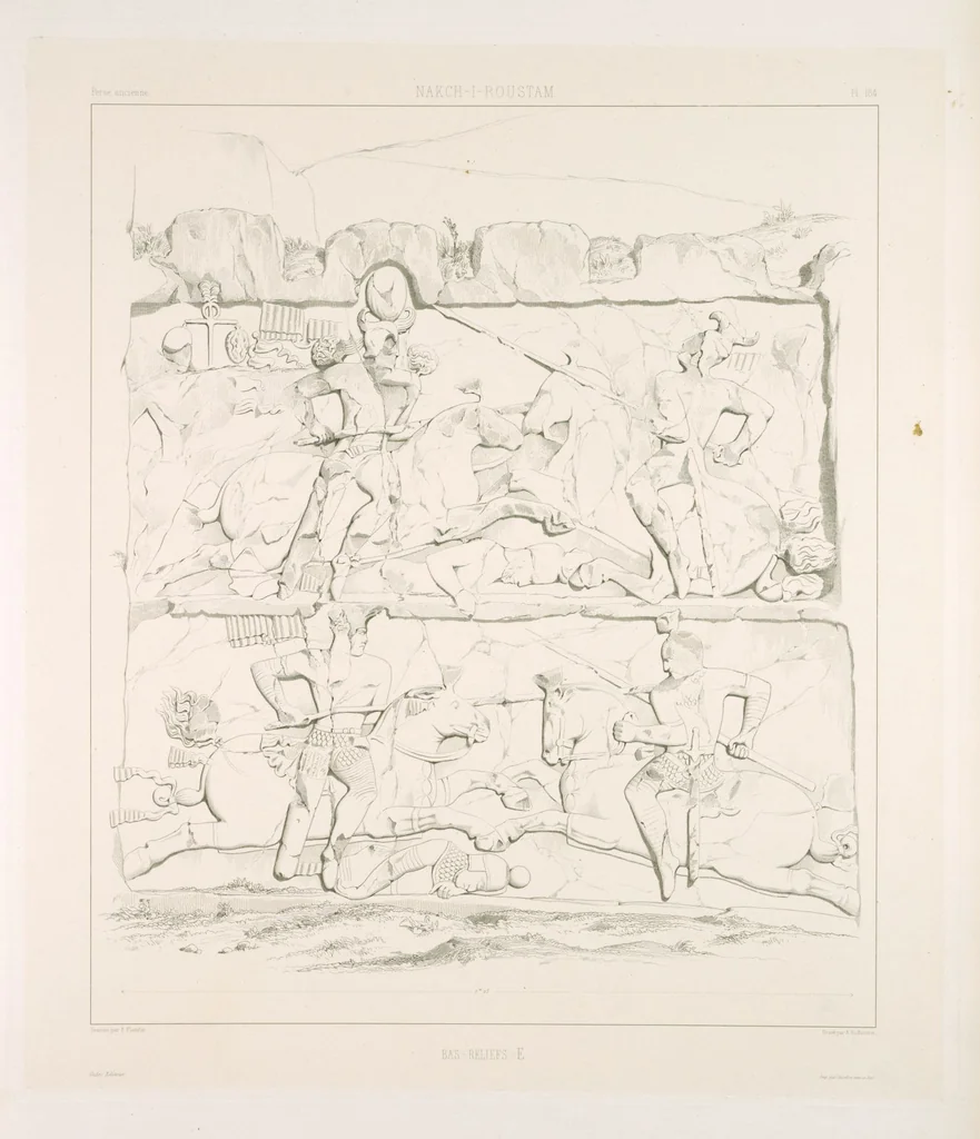 An illustration from Voyage en Perse de mm. Eugène Flandin, peintre, et Pascal Coste, architecte, entrepris par ordre de m. le ministre des affaires étrangères, d'après les instructions dressées par l'Institut. Publié sous les auspices de m. le ministre de l'intérieur, 1851, leaf 201