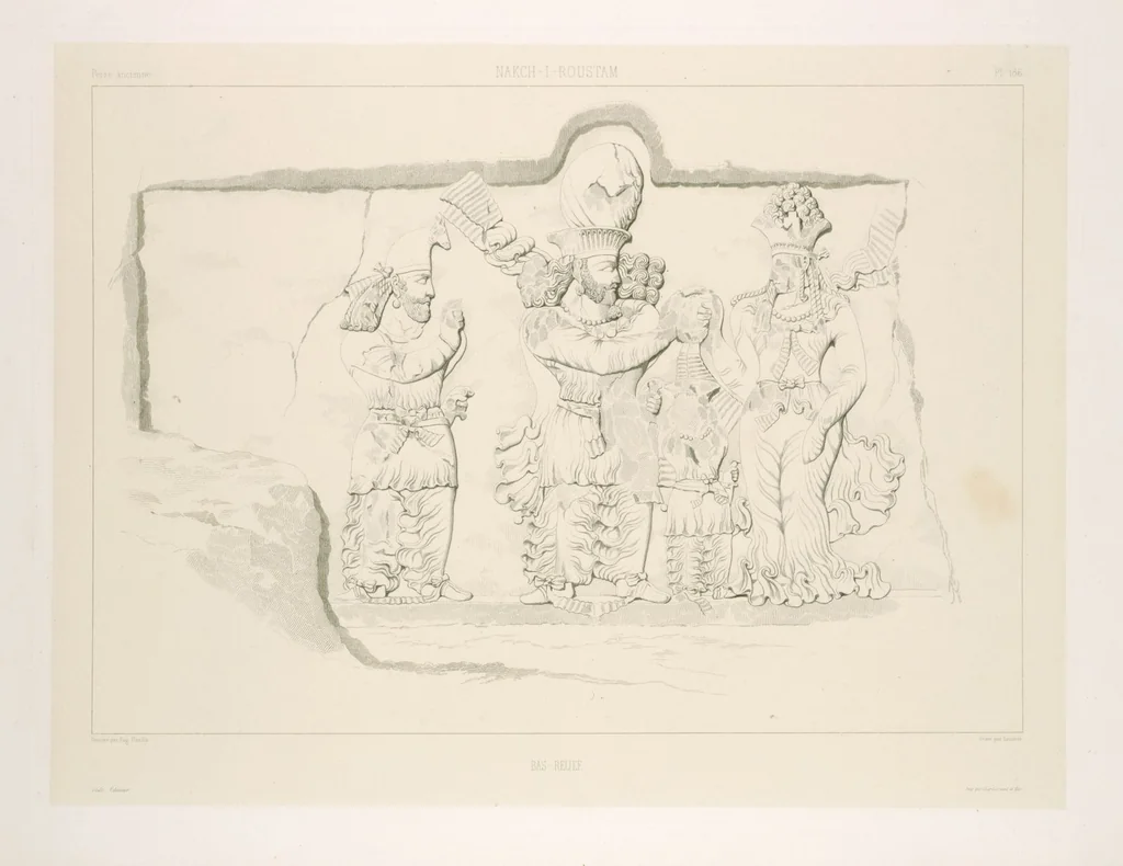 An illustration from Voyage en Perse de mm. Eugène Flandin, peintre, et Pascal Coste, architecte, entrepris par ordre de m. le ministre des affaires étrangères, d'après les instructions dressées par l'Institut. Publié sous les auspices de m. le ministre de l'intérieur, 1851, leaf 203