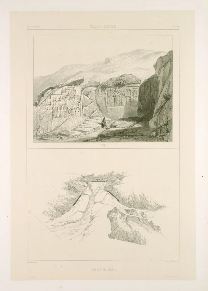 An illustration from Voyage en Perse de mm. Eugène Flandin, peintre, et Pascal Coste, architecte, entrepris par ordre de m. le ministre des affaires étrangères, d'après les instructions dressées par l'Institut. Publié sous les auspices de m. le ministre de l'intérieur, 1851, leaf 205