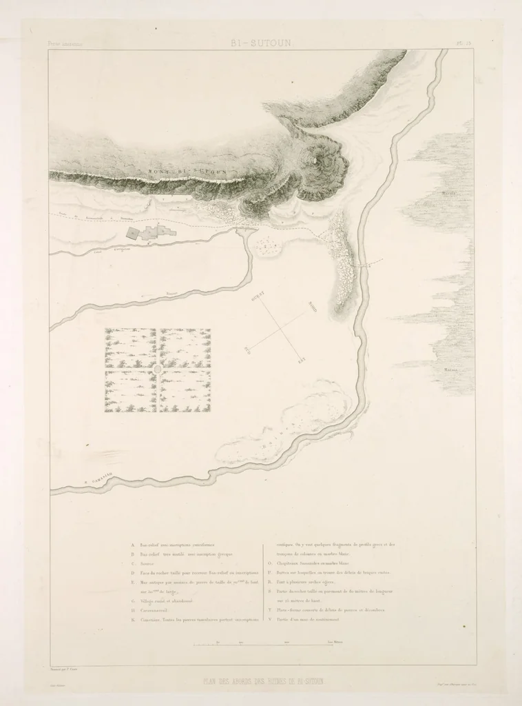 An illustration from Voyage en Perse de mm. Eugène Flandin, peintre, et Pascal Coste, architecte, entrepris par ordre de m. le ministre des affaires étrangères, d'après les instructions dressées par l'Institut. Publié sous les auspices de m. le ministre de l'intérieur, 1851, leaf 21