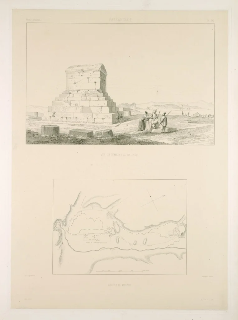 An illustration from Voyage en Perse de mm. Eugène Flandin, peintre, et Pascal Coste, architecte, entrepris par ordre de m. le ministre des affaires étrangères, d'après les instructions dressées par l'Institut. Publié sous les auspices de m. le ministre de l'intérieur, 1851, leaf 212