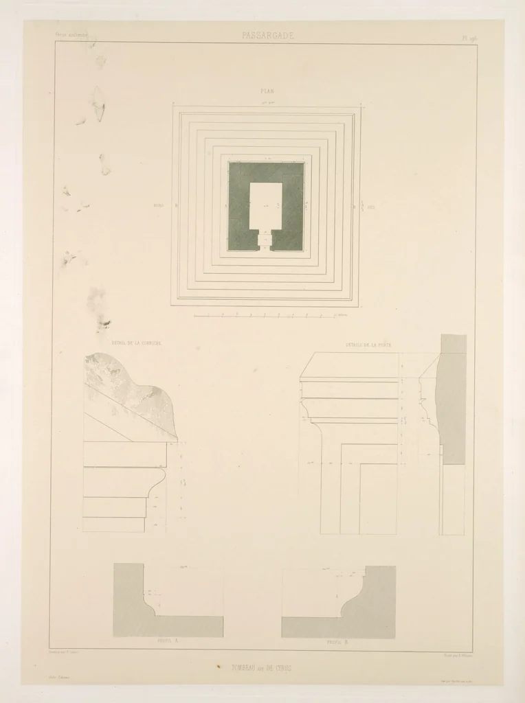 An illustration from Voyage en Perse de mm. Eugène Flandin, peintre, et Pascal Coste, architecte, entrepris par ordre de m. le ministre des affaires étrangères, d'après les instructions dressées par l'Institut. Publié sous les auspices de m. le ministre de l'intérieur, 1851, leaf 214