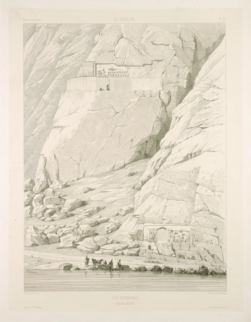 An illustration from Voyage en Perse de mm. Eugène Flandin, peintre, et Pascal Coste, architecte, entrepris par ordre de m. le ministre des affaires étrangères, d'après les instructions dressées par l'Institut. Publié sous les auspices de m. le ministre de l'intérieur, 1851, leaf 22