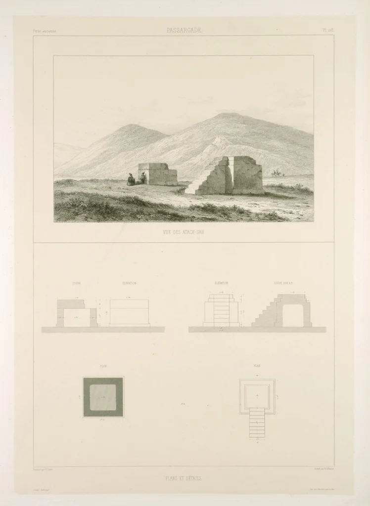 An illustration from Voyage en Perse de mm. Eugène Flandin, peintre, et Pascal Coste, architecte, entrepris par ordre de m. le ministre des affaires étrangères, d'après les instructions dressées par l'Institut. Publié sous les auspices de m. le ministre de l'intérieur, 1851, leaf 221