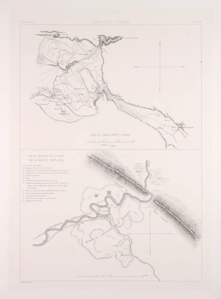 An illustration from Voyage en Perse de mm. Eugène Flandin, peintre, et Pascal Coste, architecte, entrepris par ordre de m. le ministre des affaires étrangères, d'après les instructions dressées par l'Institut. Publié sous les auspices de m. le ministre de l'intérieur, 1851, leaf 224