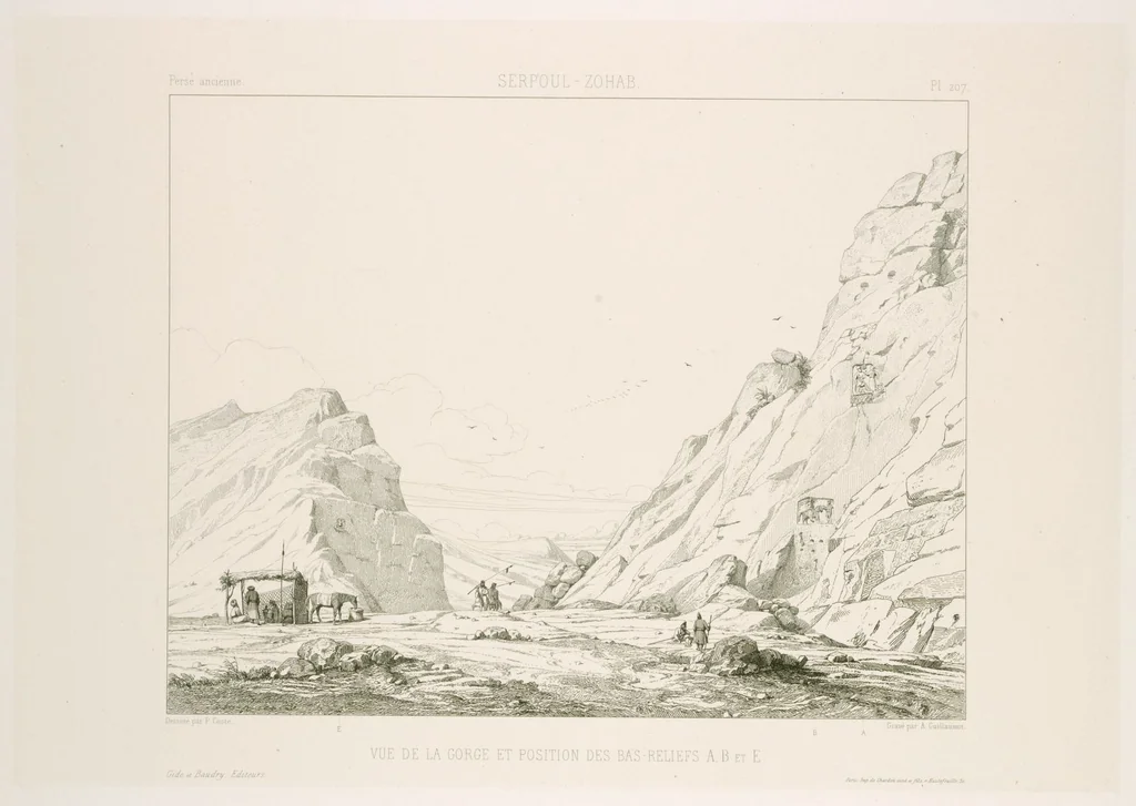 An illustration from Voyage en Perse de mm. Eugène Flandin, peintre, et Pascal Coste, architecte, entrepris par ordre de m. le ministre des affaires étrangères, d'après les instructions dressées par l'Institut. Publié sous les auspices de m. le ministre de l'intérieur, 1851, leaf 225