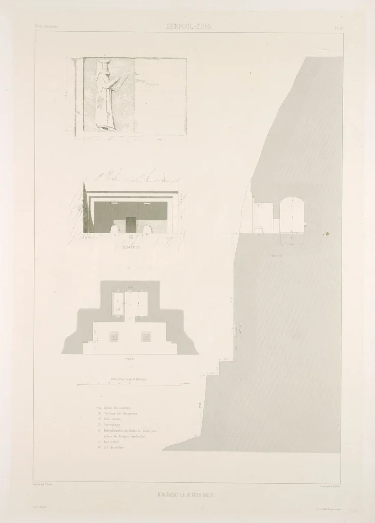 An illustration from Voyage en Perse de mm. Eugène Flandin, peintre, et Pascal Coste, architecte, entrepris par ordre de m. le ministre des affaires étrangères, d'après les instructions dressées par l'Institut. Publié sous les auspices de m. le ministre de l'intérieur, 1851, leaf 229