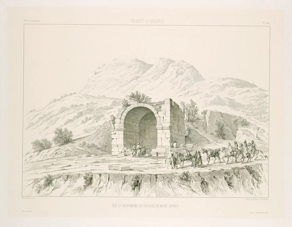 An illustration from Voyage en Perse de mm. Eugène Flandin, peintre, et Pascal Coste, architecte, entrepris par ordre de m. le ministre des affaires étrangères, d'après les instructions dressées par l'Institut. Publié sous les auspices de m. le ministre de l'intérieur, 1851, leaf 232