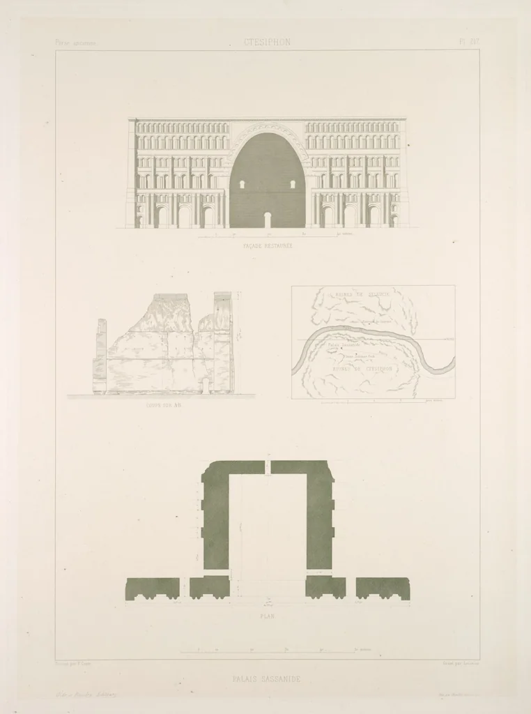 An illustration from Voyage en Perse de mm. Eugène Flandin, peintre, et Pascal Coste, architecte, entrepris par ordre de m. le ministre des affaires étrangères, d'après les instructions dressées par l'Institut. Publié sous les auspices de m. le ministre de l'intérieur, 1851, leaf 235
