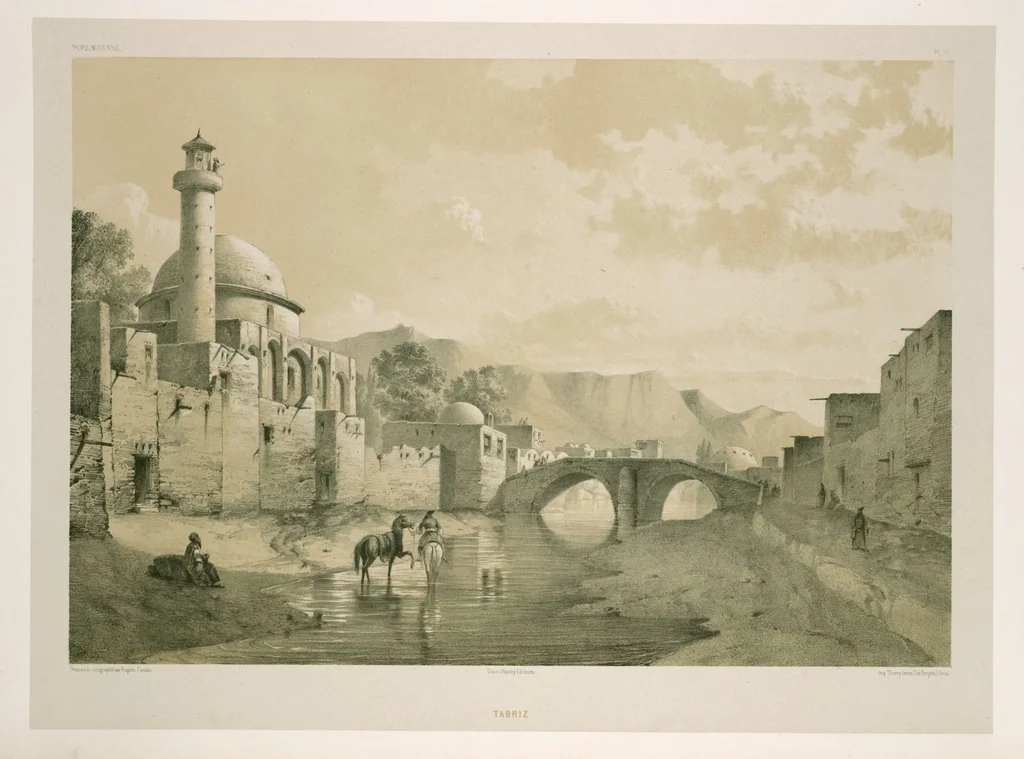 An illustration from Voyage en Perse de mm. Eugène Flandin, peintre, et Pascal Coste, architecte, entrepris par ordre de m. le ministre des affaires étrangères, d'après les instructions dressées par l'Institut. Publié sous les auspices de m. le ministre de l'intérieur, 1851, leaf 252