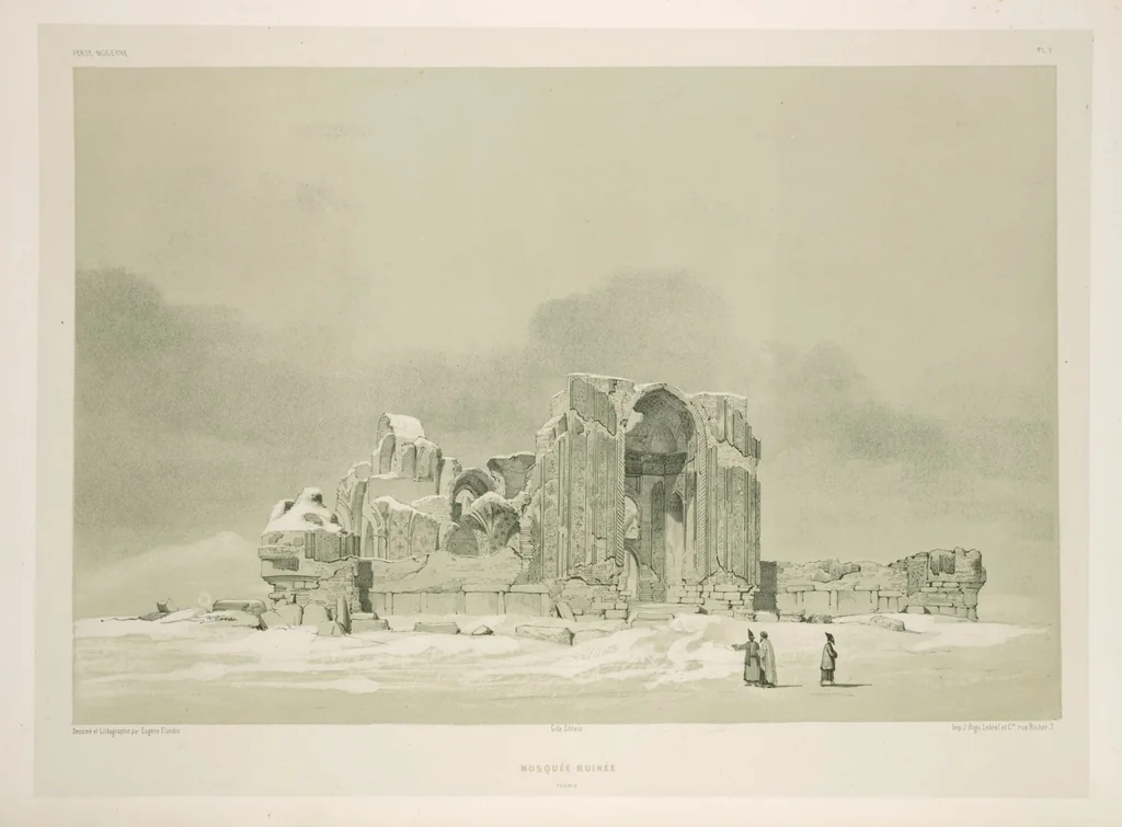 An illustration from Voyage en Perse de mm. Eugène Flandin, peintre, et Pascal Coste, architecte, entrepris par ordre de m. le ministre des affaires étrangères, d'après les instructions dressées par l'Institut. Publié sous les auspices de m. le ministre de l'intérieur, 1851, leaf 253