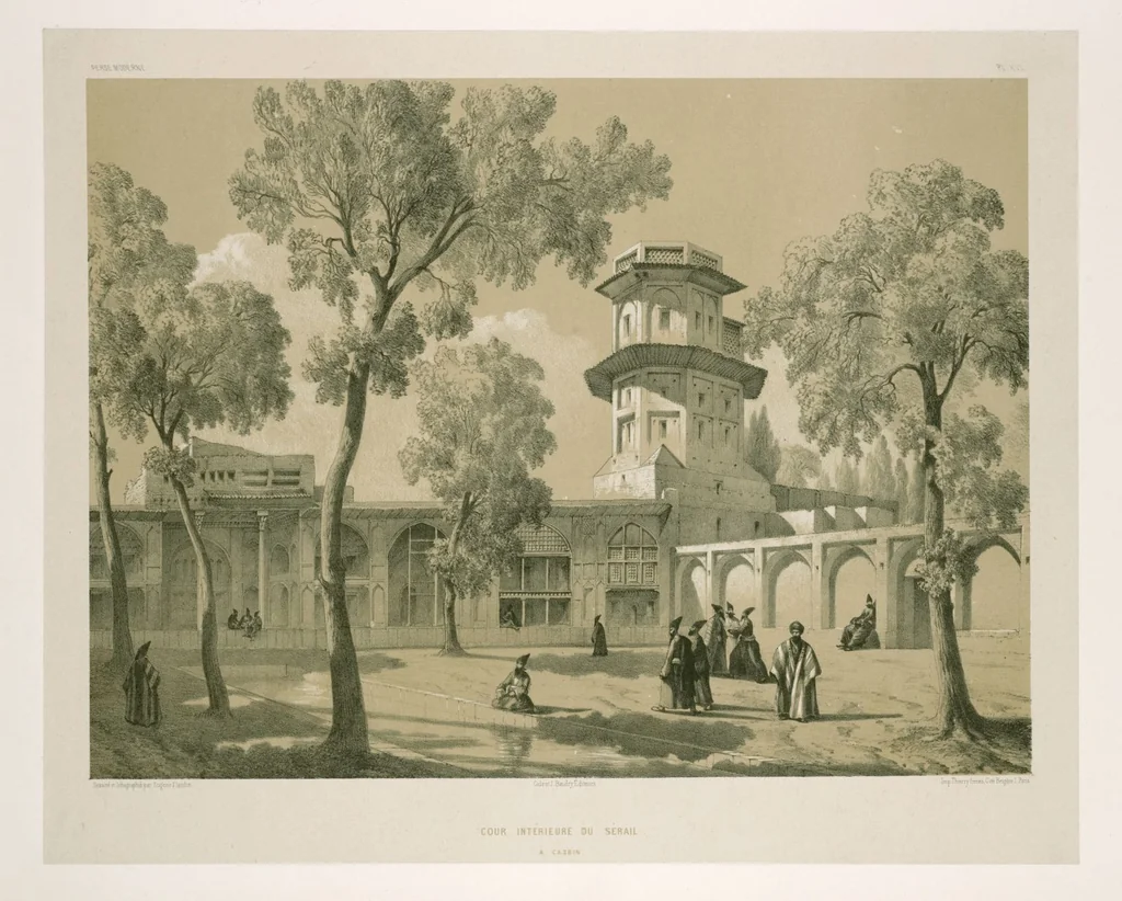 An illustration from Voyage en Perse de mm. Eugène Flandin, peintre, et Pascal Coste, architecte, entrepris par ordre de m. le ministre des affaires étrangères, d'après les instructions dressées par l'Institut. Publié sous les auspices de m. le ministre de l'intérieur, 1851, leaf 264