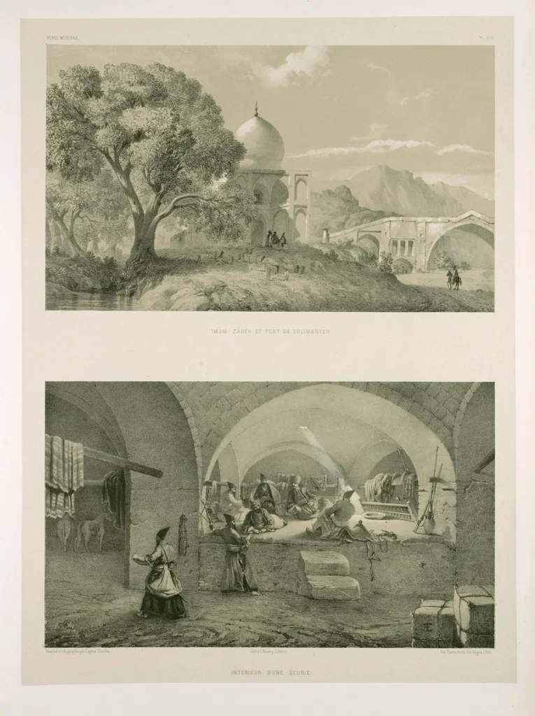 An illustration from Voyage en Perse de mm. Eugène Flandin, peintre, et Pascal Coste, architecte, entrepris par ordre de m. le ministre des affaires étrangères, d'après les instructions dressées par l'Institut. Publié sous les auspices de m. le ministre de l'intérieur, 1851, leaf 267