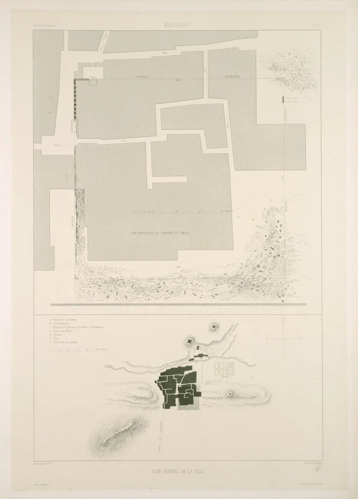 An illustration from Voyage en Perse de mm. Eugène Flandin, peintre, et Pascal Coste, architecte, entrepris par ordre de m. le ministre des affaires étrangères, d'après les instructions dressées par l'Institut. Publié sous les auspices de m. le ministre de l'intérieur, 1851, leaf 27