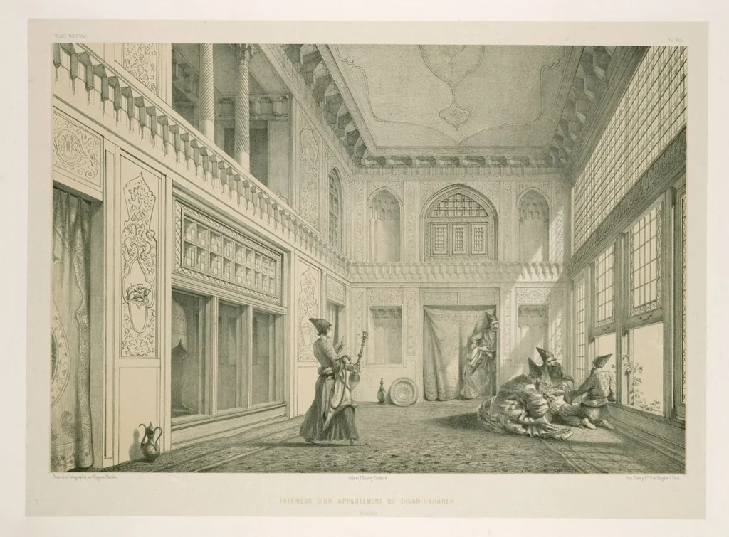An illustration from Voyage en Perse de mm. Eugène Flandin, peintre, et Pascal Coste, architecte, entrepris par ordre de m. le ministre des affaires étrangères, d'après les instructions dressées par l'Institut. Publié sous les auspices de m. le ministre de l'intérieur, 1851, leaf 270