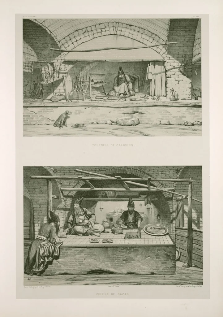 An illustration from Voyage en Perse de mm. Eugène Flandin, peintre, et Pascal Coste, architecte, entrepris par ordre de m. le ministre des affaires étrangères, d'après les instructions dressées par l'Institut. Publié sous les auspices de m. le ministre de l'intérieur, 1851, leaf 273