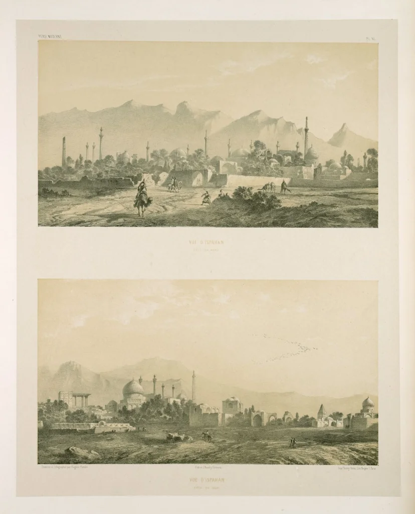 An illustration from Voyage en Perse de mm. Eugène Flandin, peintre, et Pascal Coste, architecte, entrepris par ordre de m. le ministre des affaires étrangères, d'après les instructions dressées par l'Institut. Publié sous les auspices de m. le ministre de l'intérieur, 1851, leaf 287