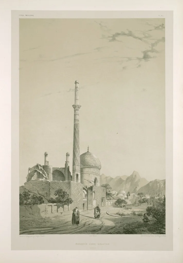An illustration from Voyage en Perse de mm. Eugène Flandin, peintre, et Pascal Coste, architecte, entrepris par ordre de m. le ministre des affaires étrangères, d'après les instructions dressées par l'Institut. Publié sous les auspices de m. le ministre de l'intérieur, 1851, leaf 288