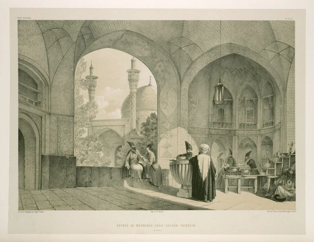 An illustration from Voyage en Perse de mm. Eugène Flandin, peintre, et Pascal Coste, architecte, entrepris par ordre de m. le ministre des affaires étrangères, d'après les instructions dressées par l'Institut. Publié sous les auspices de m. le ministre de l'intérieur, 1851, leaf 296