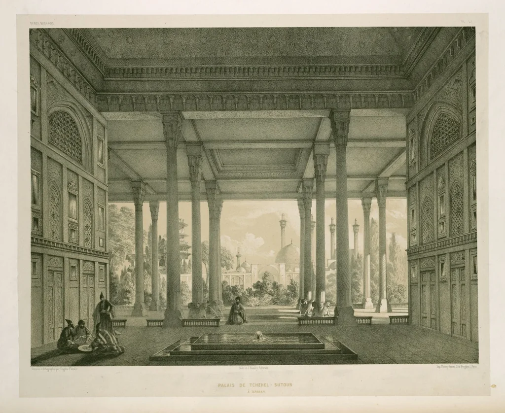 An illustration from Voyage en Perse de mm. Eugène Flandin, peintre, et Pascal Coste, architecte, entrepris par ordre de m. le ministre des affaires étrangères, d'après les instructions dressées par l'Institut. Publié sous les auspices de m. le ministre de l'intérieur, 1851, leaf 298
