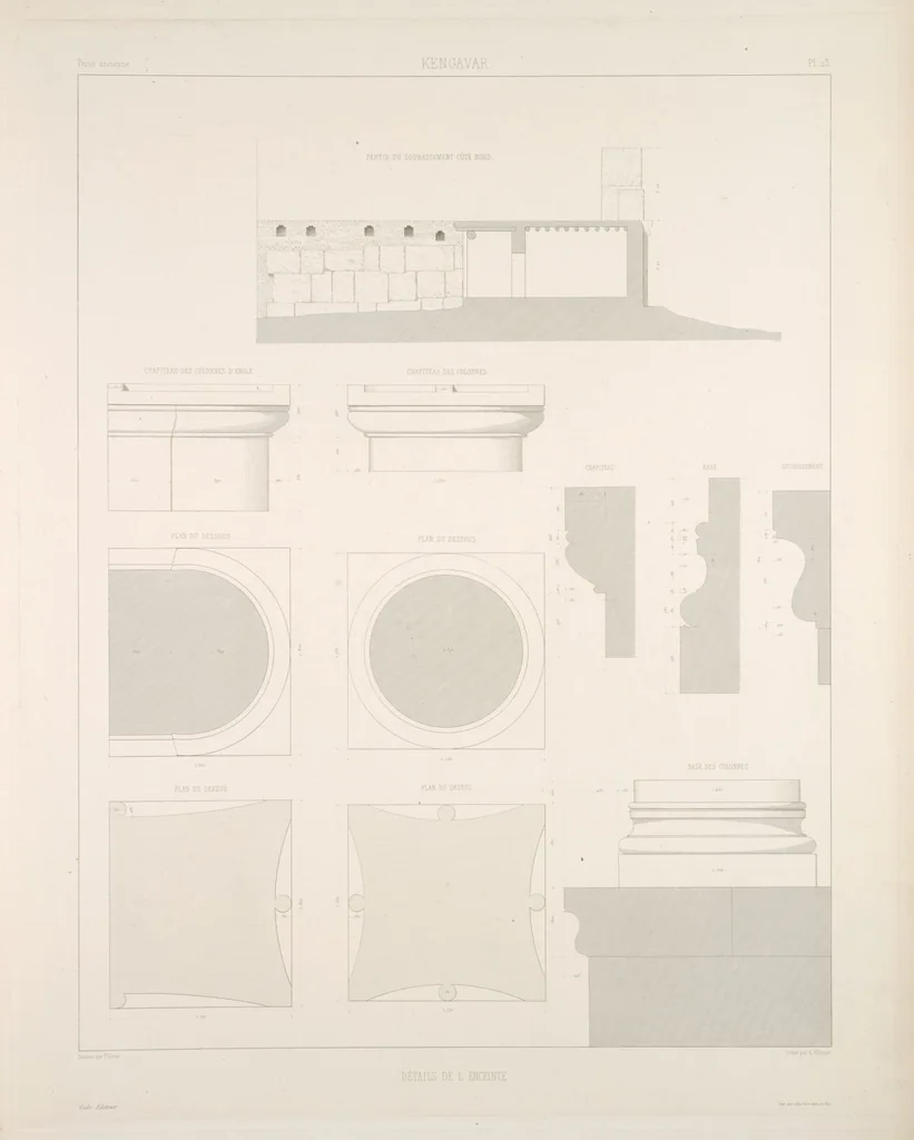 An illustration from Voyage en Perse de mm. Eugène Flandin, peintre, et Pascal Coste, architecte, entrepris par ordre de m. le ministre des affaires étrangères, d'après les instructions dressées par l'Institut. Publié sous les auspices de m. le ministre de l'intérieur, 1851, leaf 30