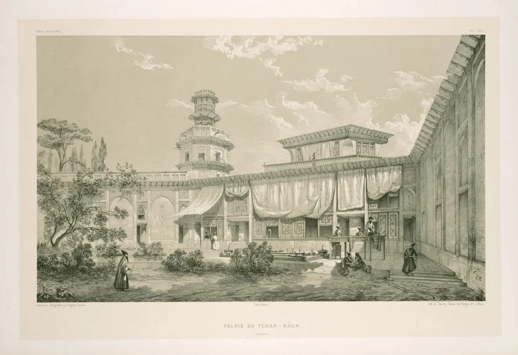 An illustration from Voyage en Perse de mm. Eugène Flandin, peintre, et Pascal Coste, architecte, entrepris par ordre de m. le ministre des affaires étrangères, d'après les instructions dressées par l'Institut. Publié sous les auspices de m. le ministre de l'intérieur, 1851, leaf 304