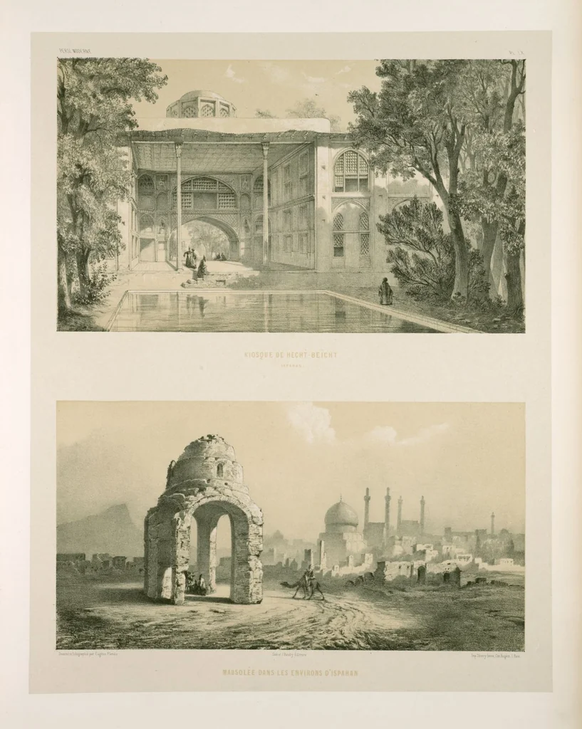 An illustration from Voyage en Perse de mm. Eugène Flandin, peintre, et Pascal Coste, architecte, entrepris par ordre de m. le ministre des affaires étrangères, d'après les instructions dressées par l'Institut. Publié sous les auspices de m. le ministre de l'intérieur, 1851, leaf 307