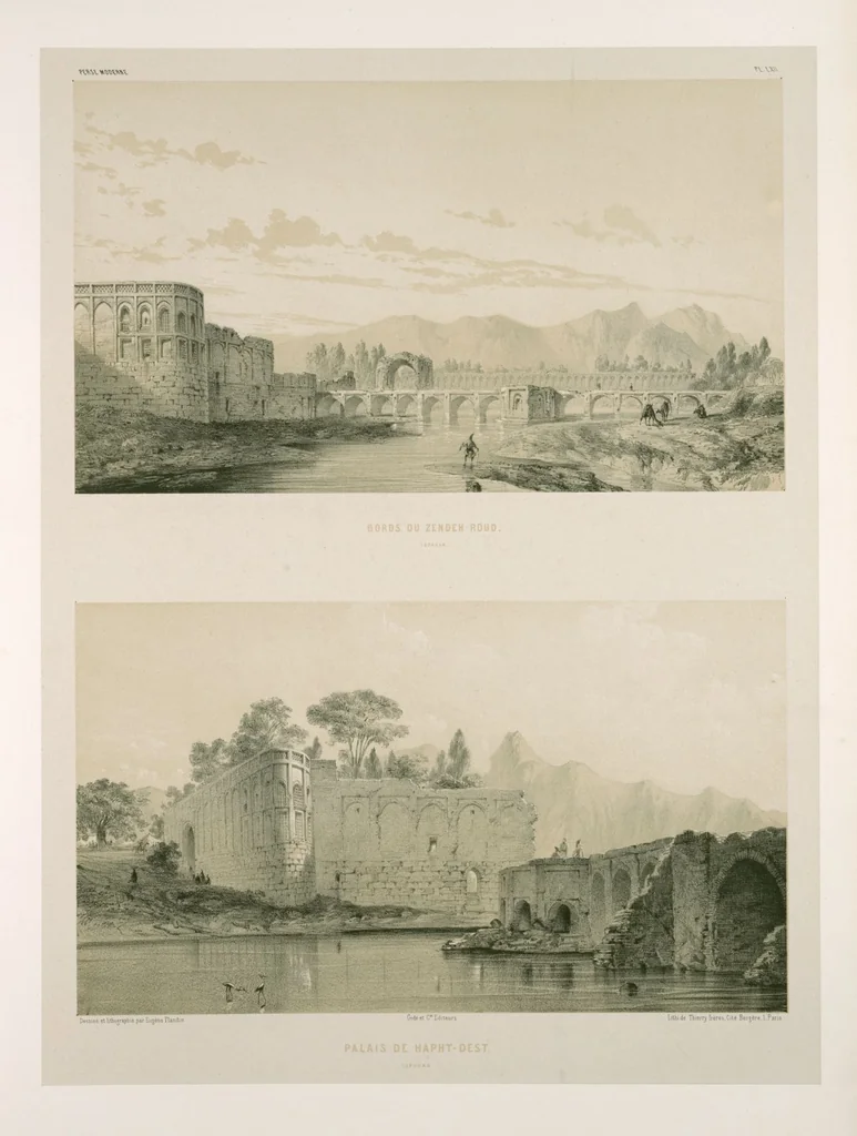 An illustration from Voyage en Perse de mm. Eugène Flandin, peintre, et Pascal Coste, architecte, entrepris par ordre de m. le ministre des affaires étrangères, d'après les instructions dressées par l'Institut. Publié sous les auspices de m. le ministre de l'intérieur, 1851, leaf 309