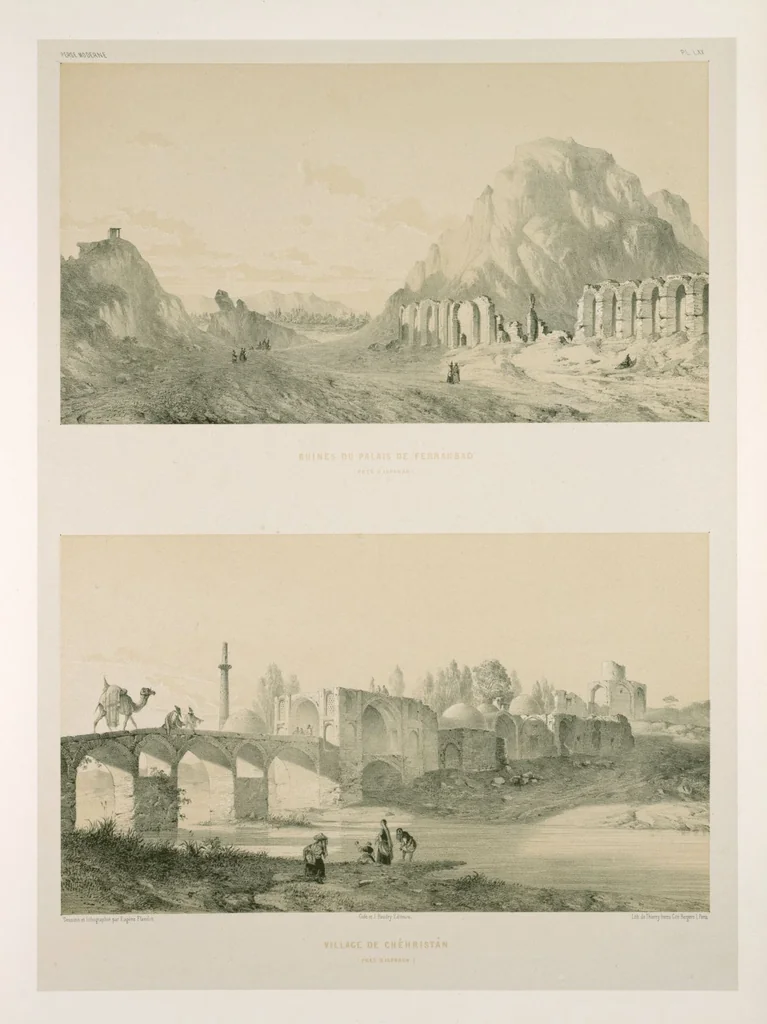 An illustration from Voyage en Perse de mm. Eugène Flandin, peintre, et Pascal Coste, architecte, entrepris par ordre de m. le ministre des affaires étrangères, d'après les instructions dressées par l'Institut. Publié sous les auspices de m. le ministre de l'intérieur, 1851, leaf 312
