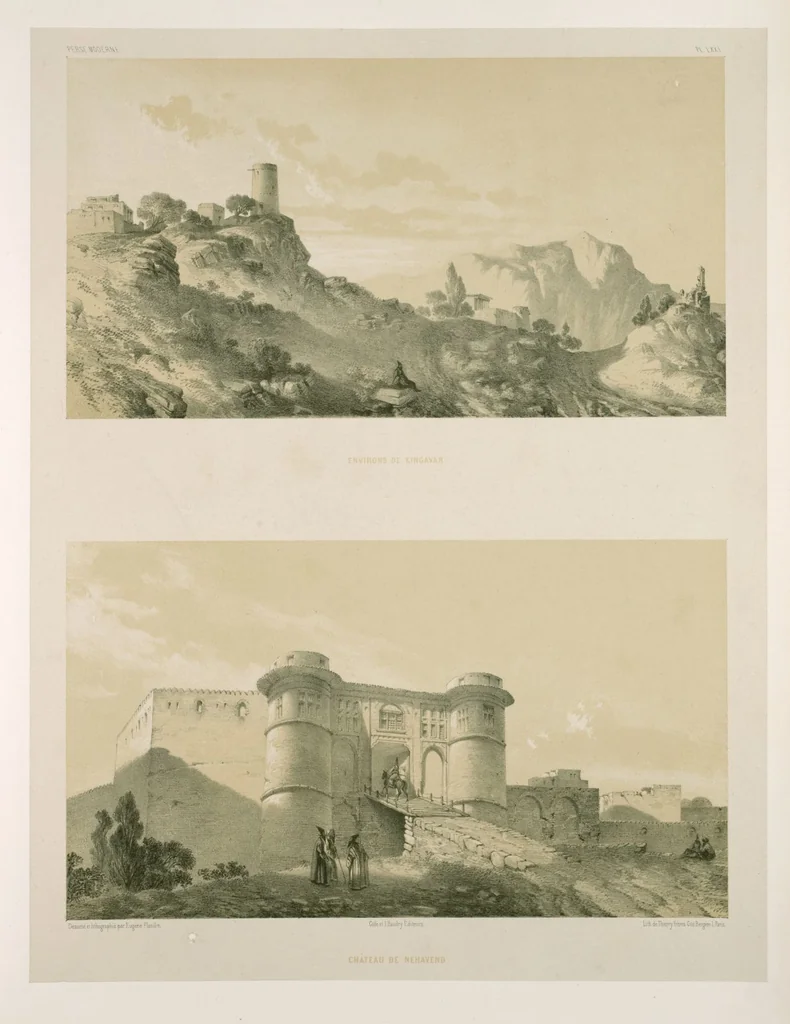 An illustration from Voyage en Perse de mm. Eugène Flandin, peintre, et Pascal Coste, architecte, entrepris par ordre de m. le ministre des affaires étrangères, d'après les instructions dressées par l'Institut. Publié sous les auspices de m. le ministre de l'intérieur, 1851, leaf 318
