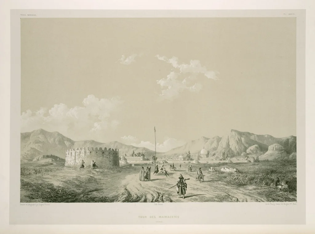 An illustration from Voyage en Perse de mm. Eugène Flandin, peintre, et Pascal Coste, architecte, entrepris par ordre de m. le ministre des affaires étrangères, d'après les instructions dressées par l'Institut. Publié sous les auspices de m. le ministre de l'intérieur, 1851, leaf 330